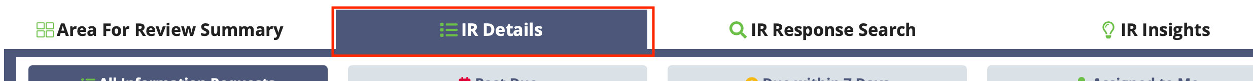 Information Request Details button